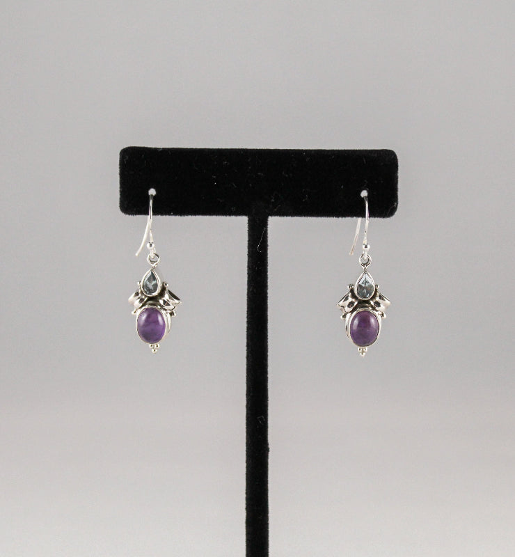 Artisan crafted Amethyst Earrings - Little Elephant