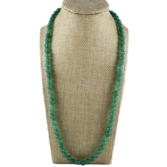 Semi Precious Emerald faceted Single Strand Necklace