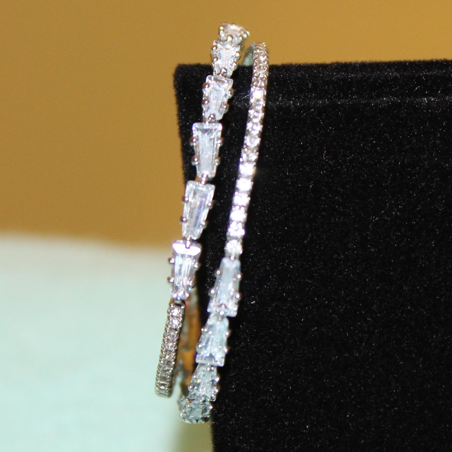 Classic Silver Cubic Zirconia Hoop Earrings