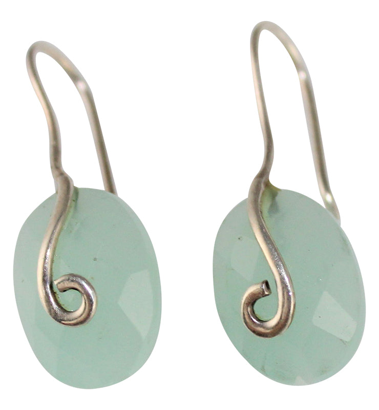 Chalcedony Drop Earrings - Little Elephant