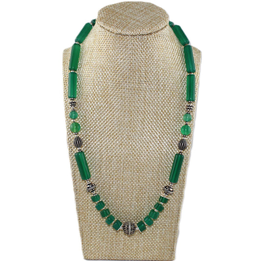 Green Onyx Sterling Silver Necklace