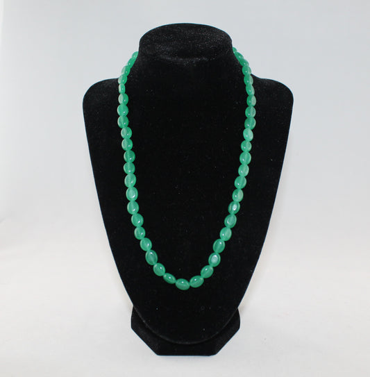 Semi Precious Oval Emerald faceted Single Strand Necklace