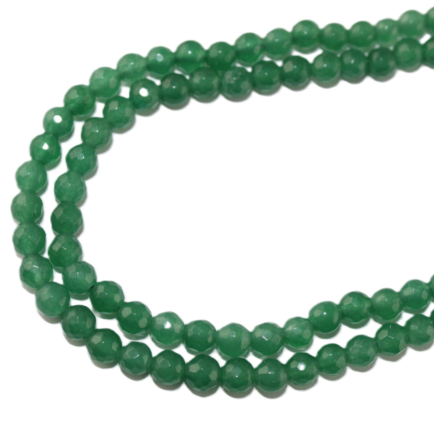 Semi Precious Faceted Emerald Double Strand Necklace