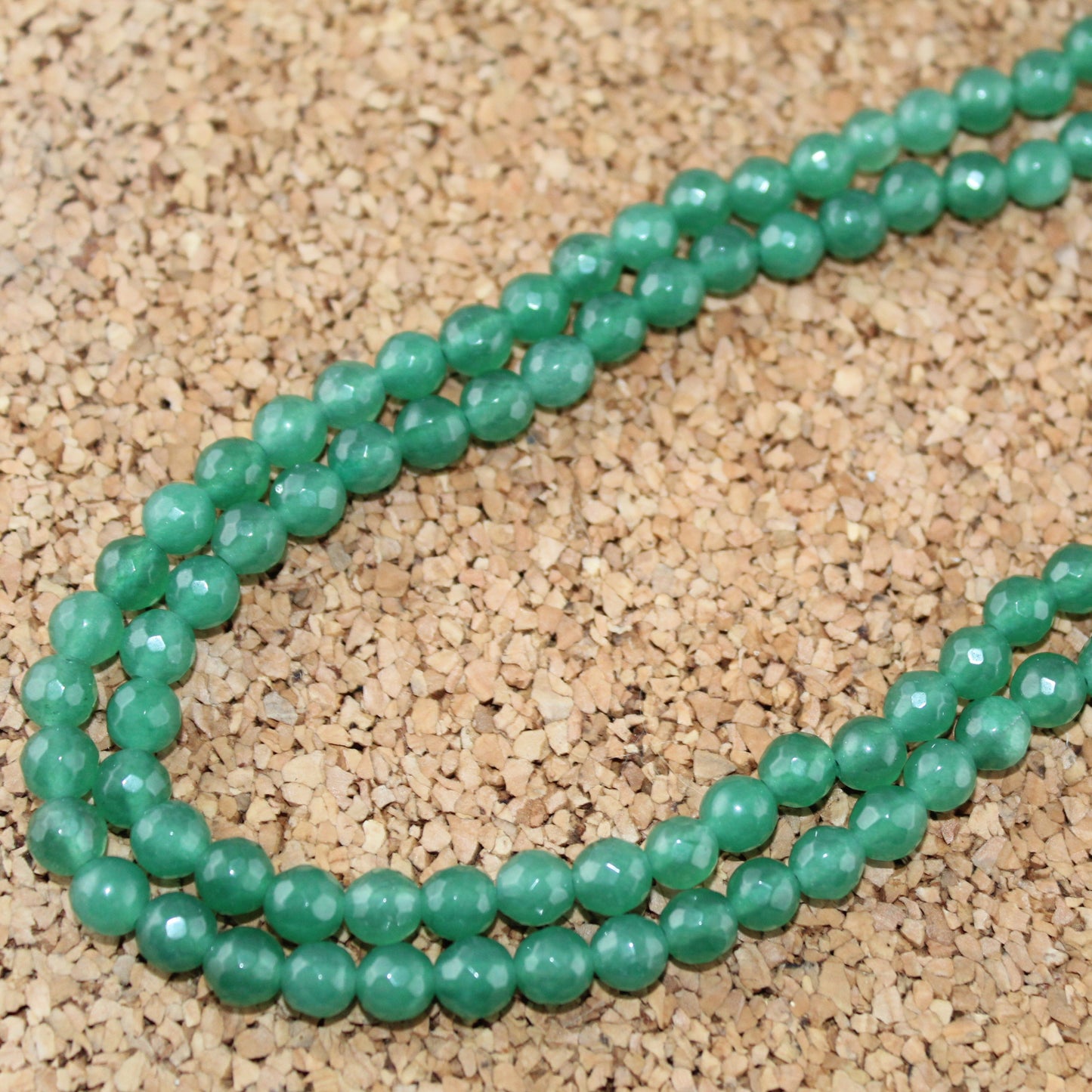 Semi Precious Faceted Emerald Double Strand Necklace