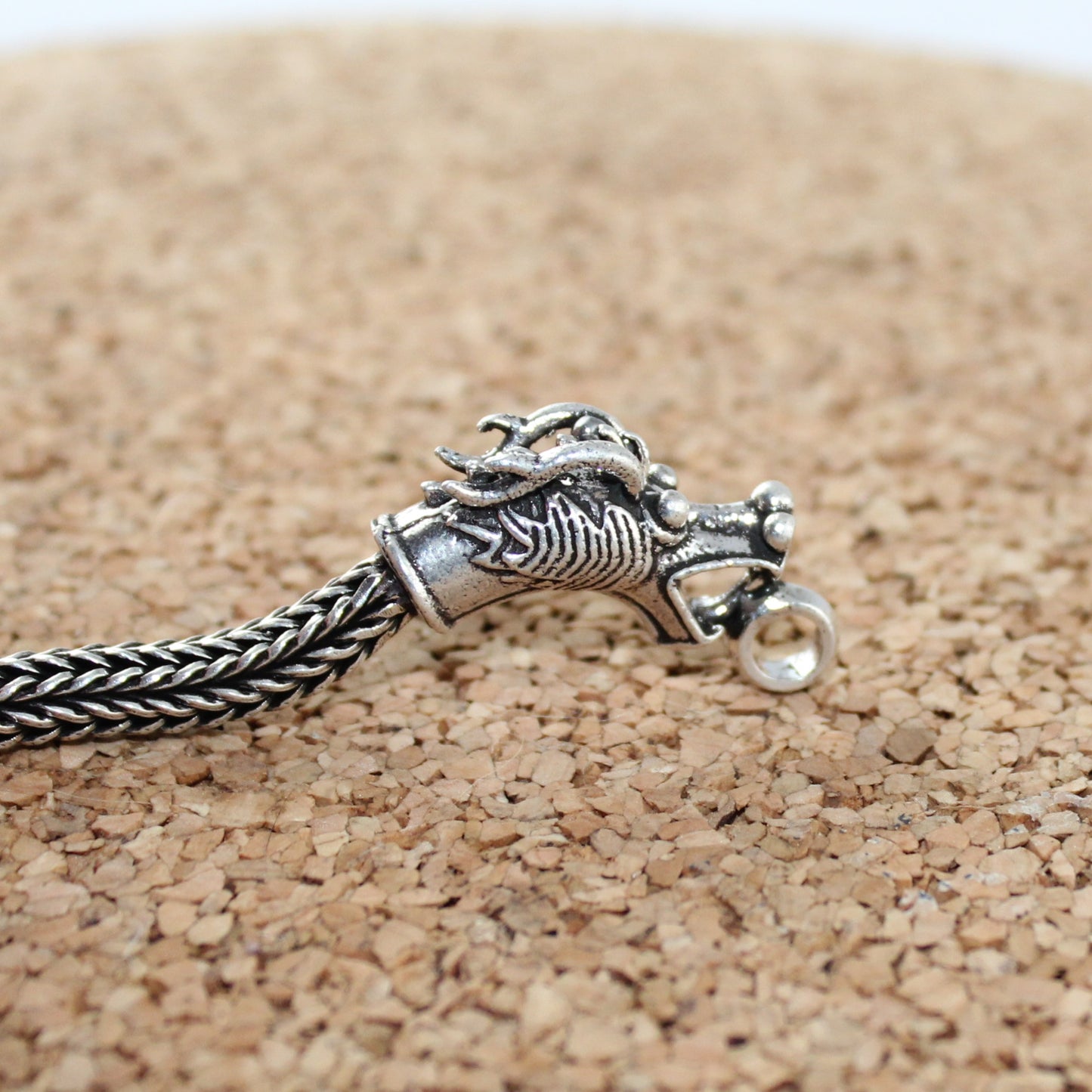 Snake Chain Oxidized Sterling Silver Men's Bracelet