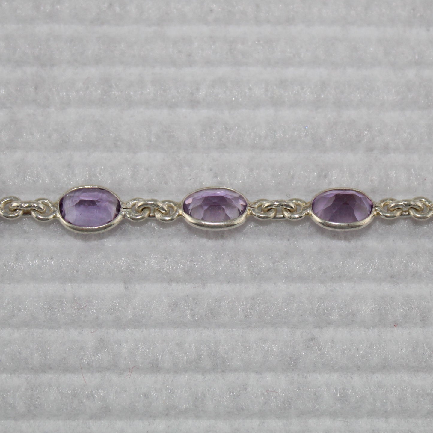 Dainty Amethyst Gemstone Bracelet in Sterling Silver