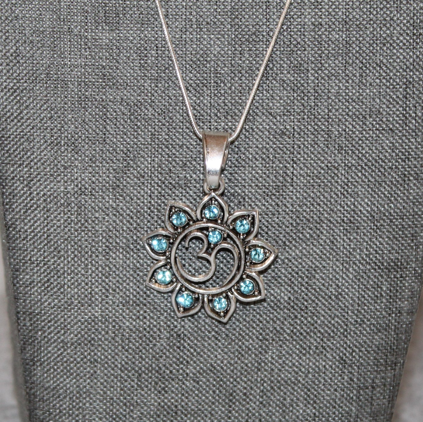 Rhinestone Om Pendant Necklace