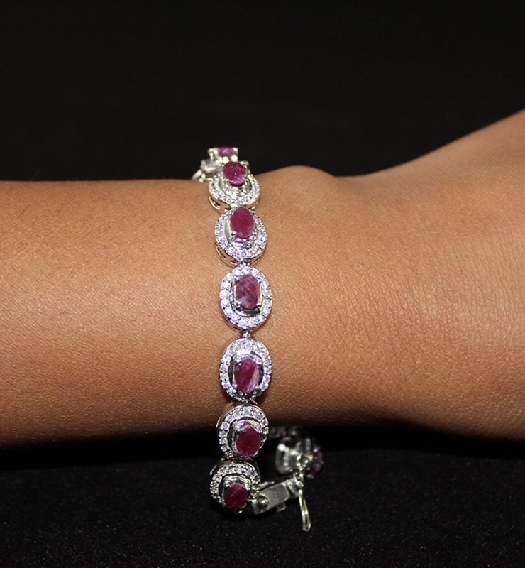 Ruby and Cubic Zirconia Bracelet - Little Elephant