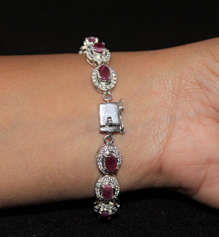 Ruby and Cubic Zirconia Bracelet - Little Elephant