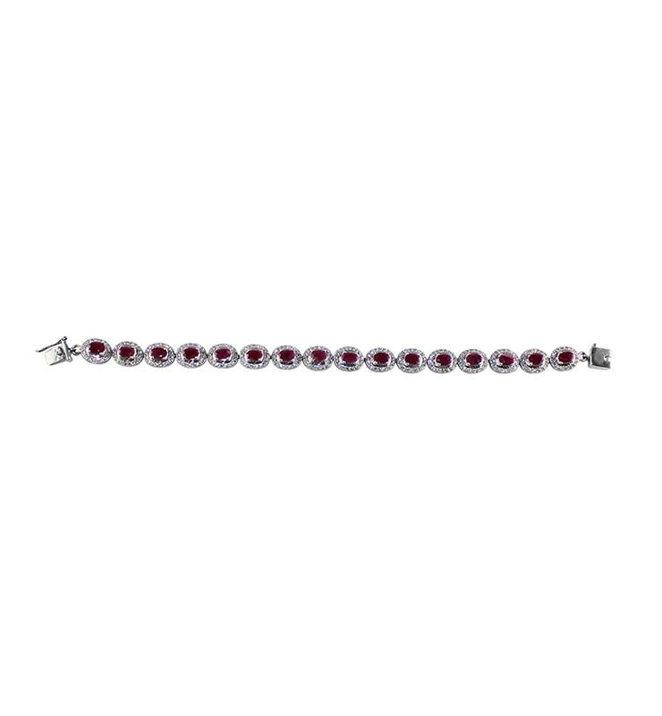 Ruby and Cubic Zirconia Bracelet - Little Elephant