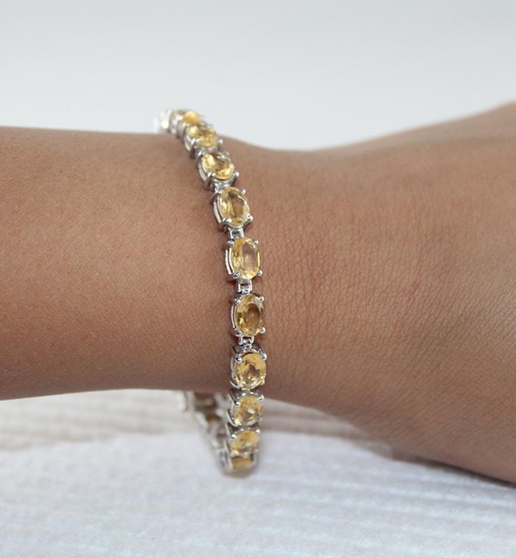 Yellow Topaz Tennis Bracelet - Little Elephant