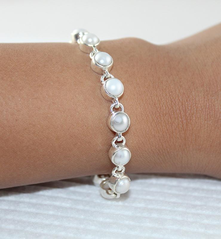 Sterling Silver Pearl Bracelet - Little Elephant