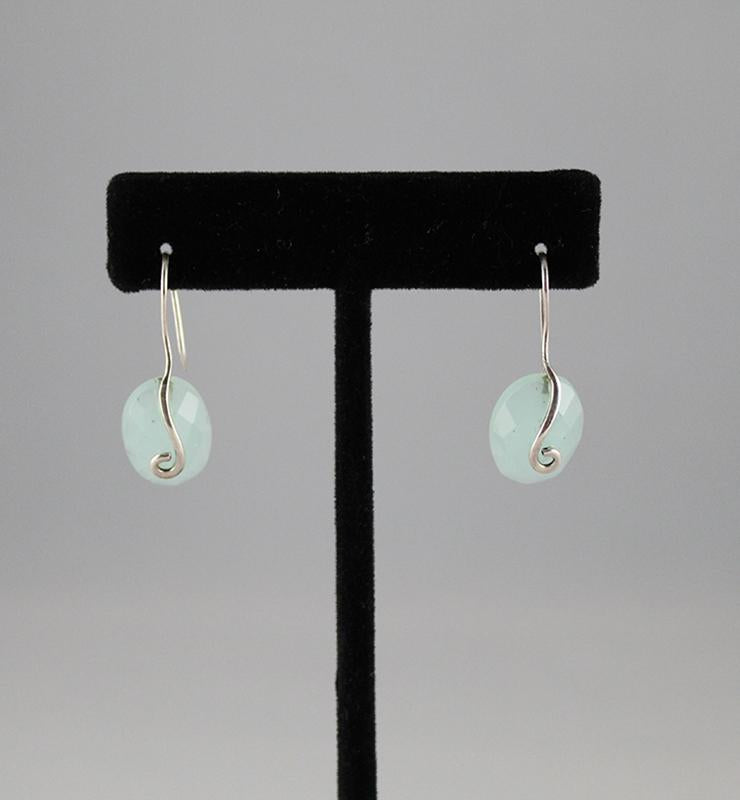 Chalcedony Drop Earrings - Little Elephant