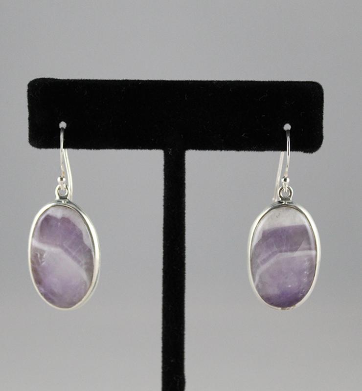 Oval Shaped Amethyst Earrings - Little Elephant