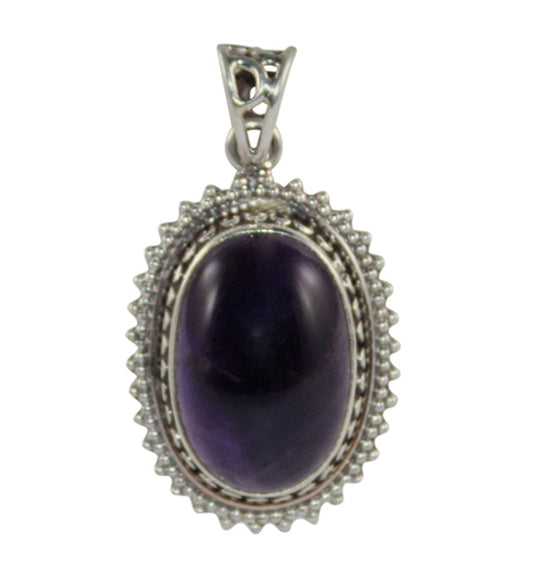 Boho Amethyst Oval Pendant - Little Elephant