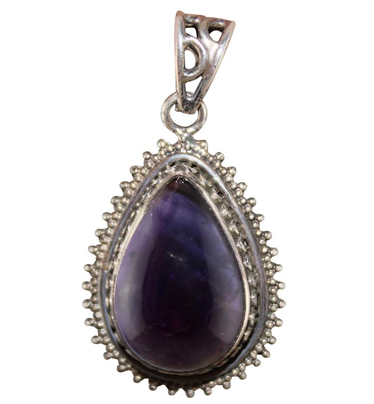 Boho Amethyst Teardrop Pendant - Little Elephant