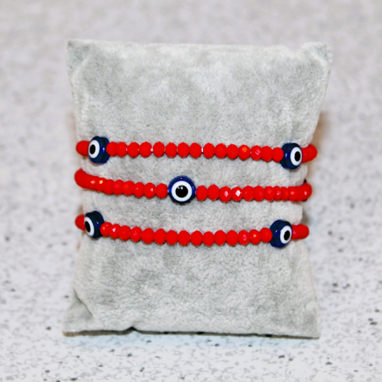 Crystal Evil Eye Beaded Bracelet