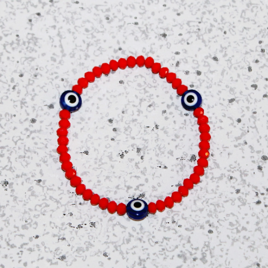 Crystal Evil Eye Beaded Bracelet